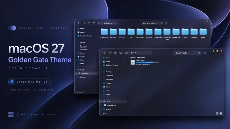 macOS 27 Golden Gate Theme For Windows 11 14 macOS 27 Golden Gate Theme For Windows 11