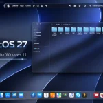 macOS 27 Golden Gate Theme For Windows 11 modern desktop customization preview with clean macOS-inspired interface and smooth UI design