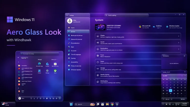 Aero Glass Windhawk Customization for Windows 11 5 Aero Glass Windhawk customization for Windows 11 desktop