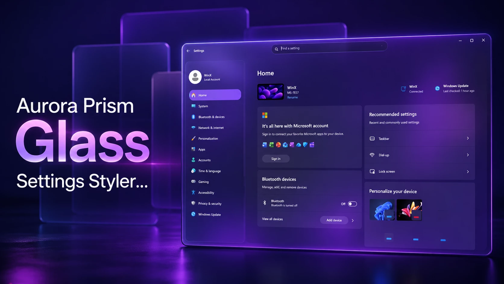 Aurora Prism Glass Settings Styler 2 Aurora Prism Glass Settings Styler
