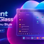 Fluent Blur Glass Start Menu Style For Windows 11 preview using Windhawk Start Menu Styler