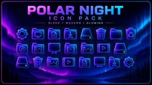 Polar Night icon Pack Windhawk dark Windows 11 desktop setup
