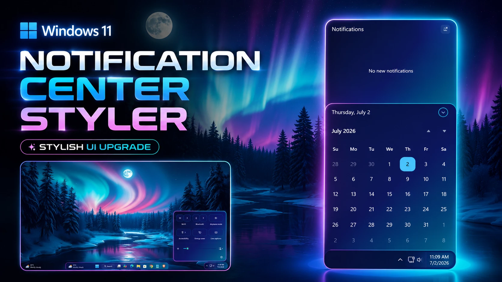 Windows 11 Notification Center Styler