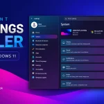 Gradient Settings Styler for Windows 11 with blue purple and pink interface