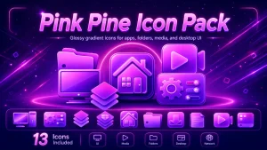 Pink Pine Icon Pack For Resources Redirect preview for Windows 10 and Windows 11