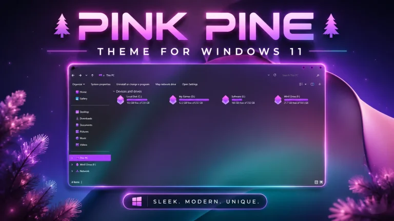 Pink Pine Theme For Windows 11 8 Pink Pine Theme For Windows 11 desktop customization preview