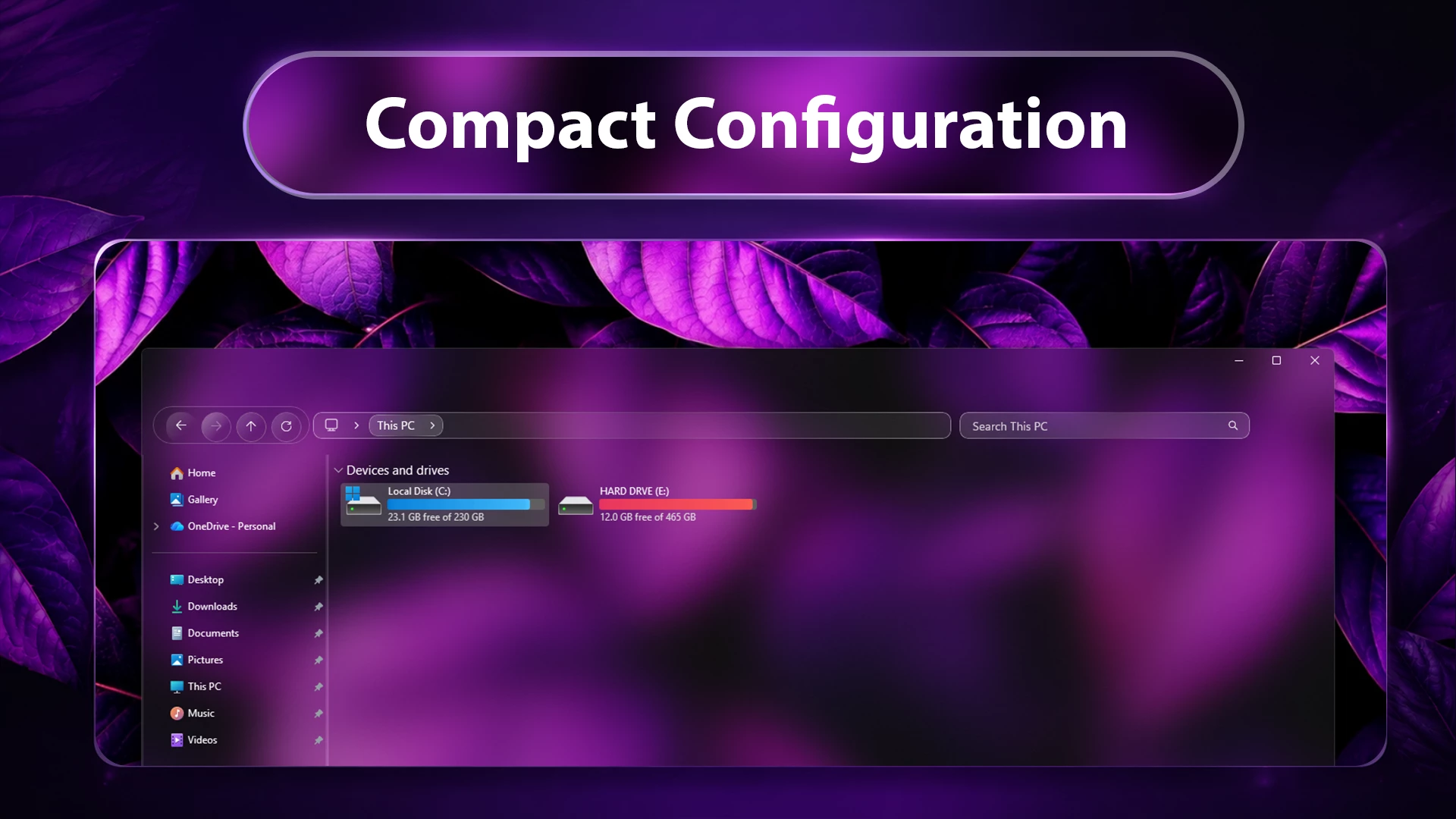 Rounded Glass Explorer Style for Windows 11 2 Compac Configaration