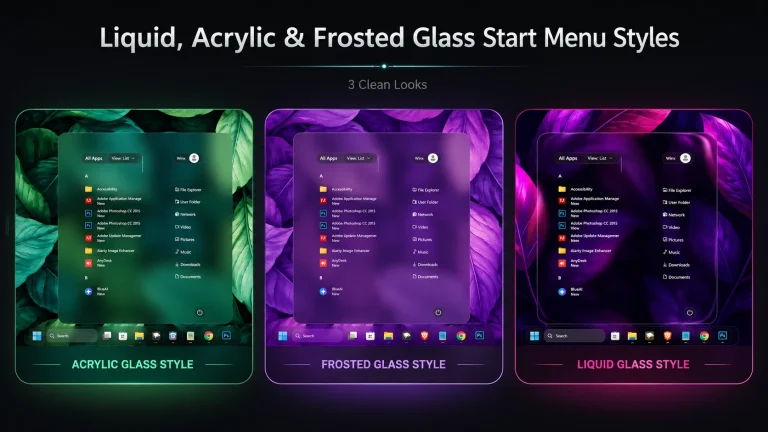 Glassify Your Windows 11 Start Menu – Liquid, Acrylic & Frosted Glass Styles 8 Glassify Your Windows 11 Start Menu – Liquid, Acrylic & Frosted Glass Styles