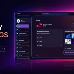 RGB Neon Glossy Settings Style for Windows 11 preview with colorful neon borders and glossy UI