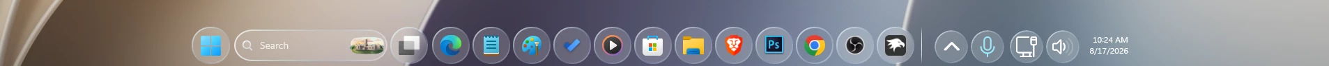 Round Dock Taskbar Style For Windows 11 3 Screenshot 2026 08 17 102436