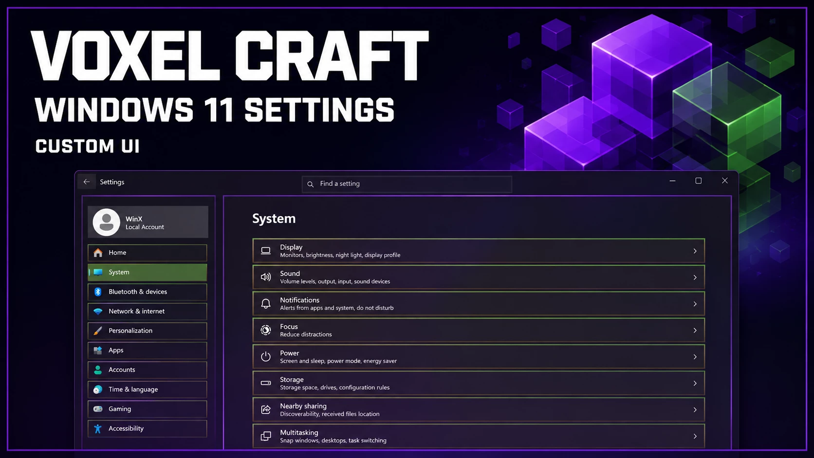 Voxel Craft Inspired Settings Style for Windows 11 2 Voxel Craft Inspired Settings Style for Windows 11