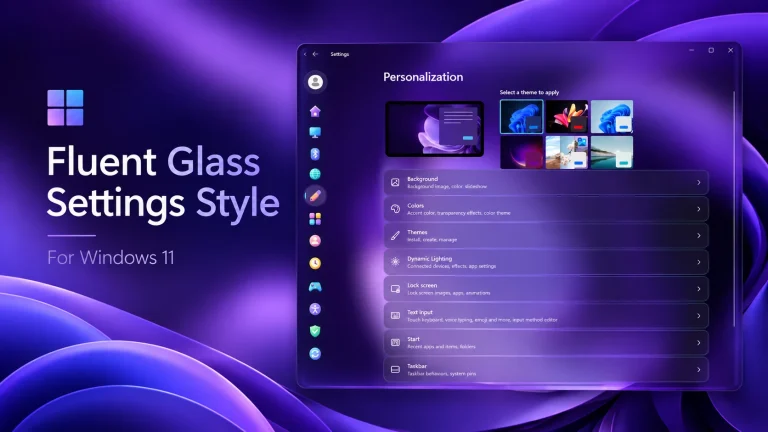 Fluent Glass Settings Style For Windows 11