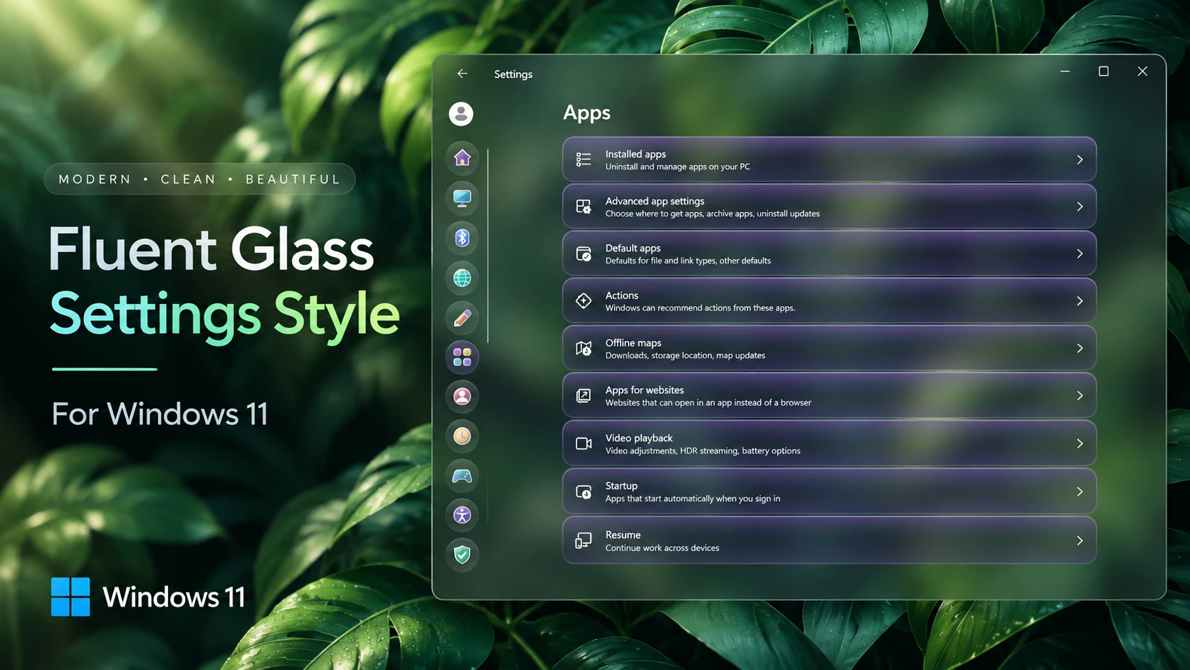 Fluent Glass Settings Style For Windows 11 1 Fluent Glass Settings Style For Windows 11