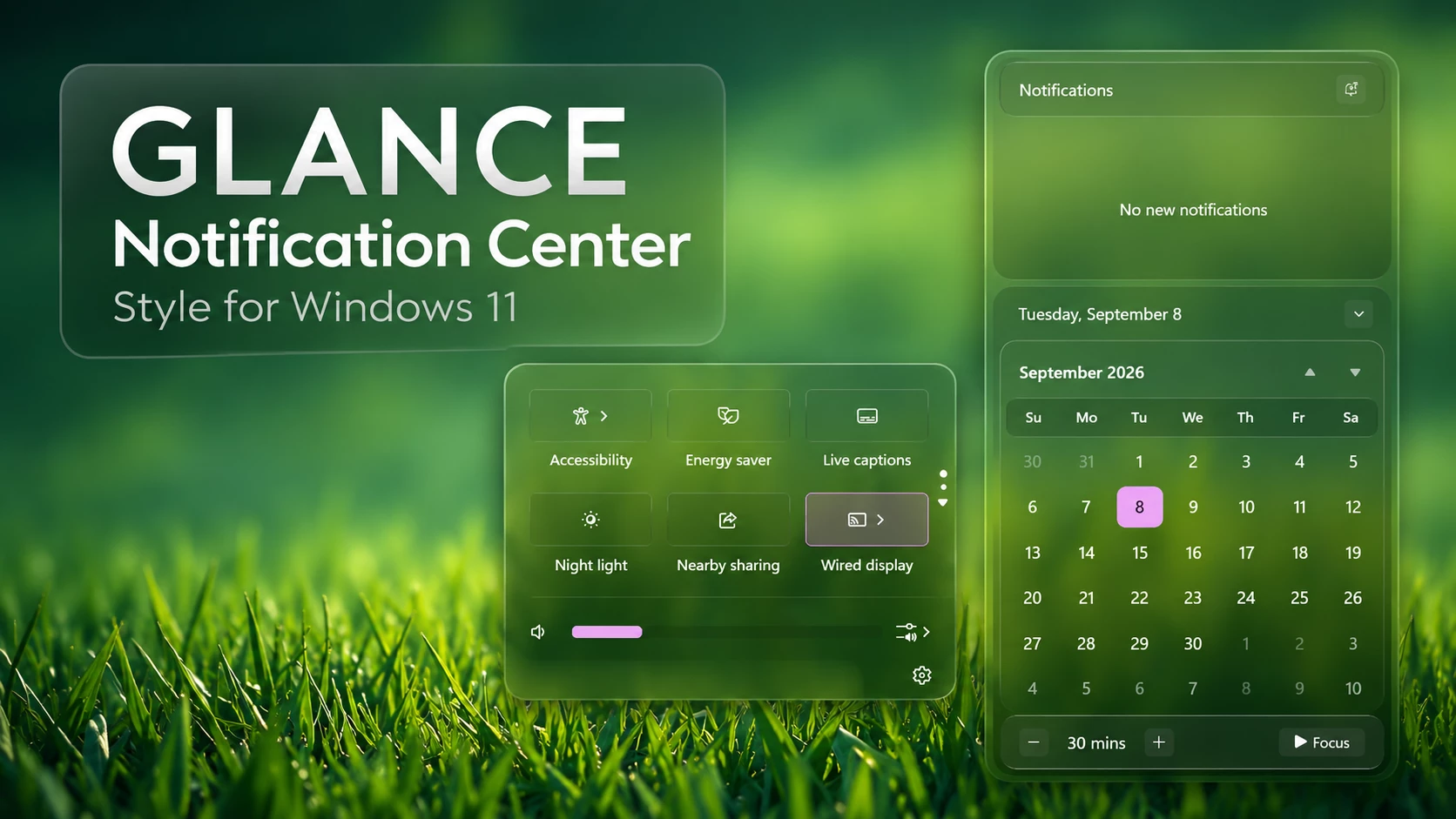 Glance Notification Center Style For Windows 11 2 Glance 1