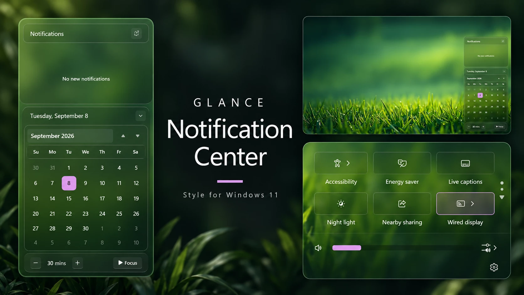 Glance Notification Center Style For Windows 11 1 Glance Notification Center Style For Windows 11