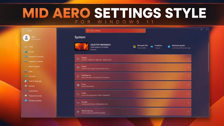 Mid Aero Settings Style for Windows 11 12 Mid Aero Settings Style for Windows 11