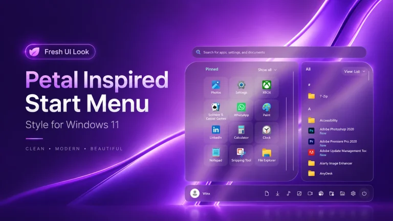 Petal Inspired Start Menu Style for Windows 11