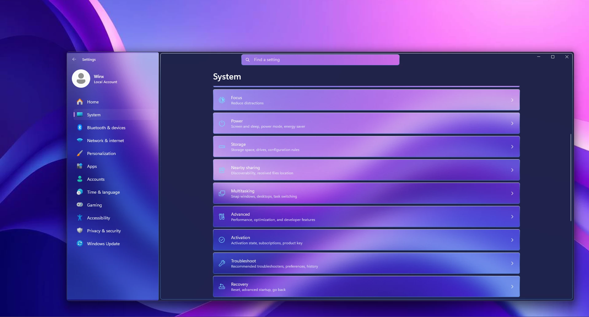 Mid Aero Windows 11 Settings customization preview