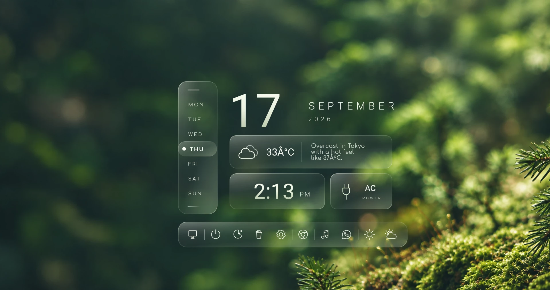 Fluent Glass Rainmeter Skin Preview