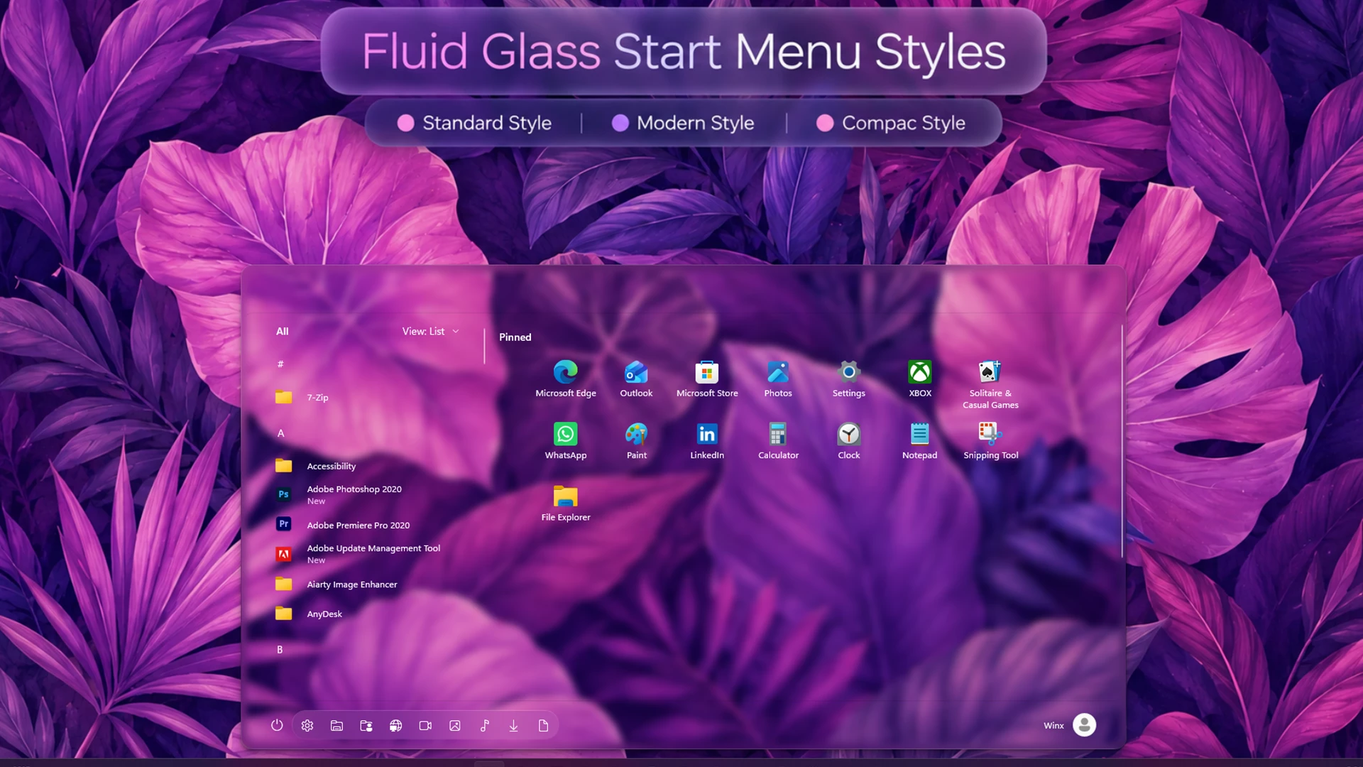 Fluid Glass Start Menu Styles For Windows 11 1 Fluid Glass Start Menu Styles For Windows 11