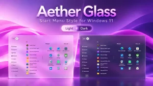 Aether Glass Start Menu Style For Windows 11