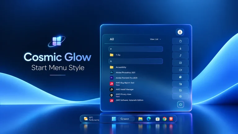 Cosmic Glow Start Menu Style For Windows 11